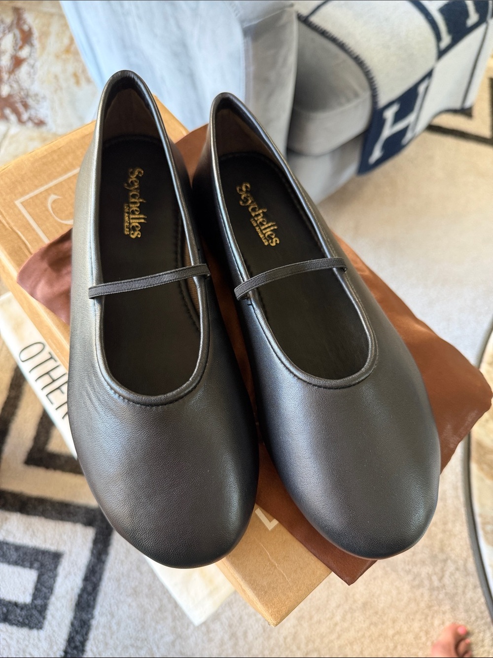 Seychelles Neon Moon Black Mary Jane Flats - Picture 2 of 5
